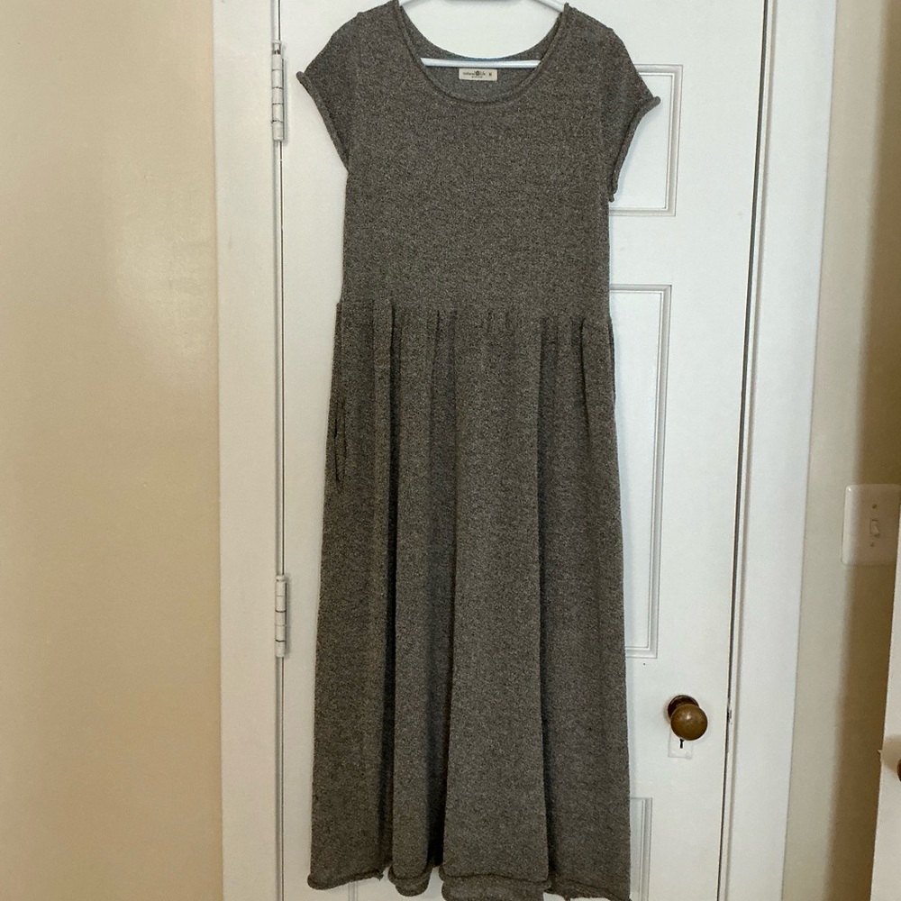 Natural Life Knit Sweater Maxi Dress Size Medium Short Sleeve
